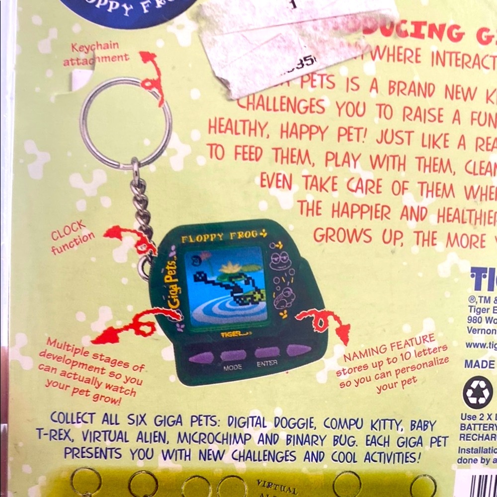 Giga Pets Floppy Frog vintage Tiger electronic Inc 90s old toys - Picture 4 of 6